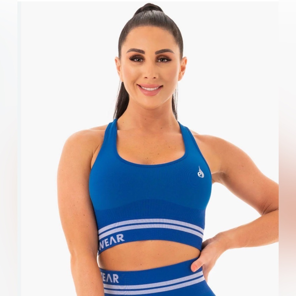 RYDERWEAR FREESTYLE SEAMLESS LONGLINE SPORTS BRA BLUE
